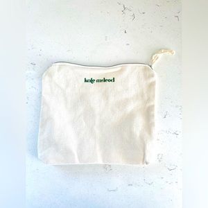 Kate McLeod Beige Canvas Cosmetic Toiletry Bag